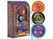 3 Pack Yomega Urban Graffiti Yo Yo Gift Set with 150 Trick Instructional DVD TYOM 14