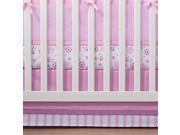 BreathableBaby Cotton Crib Skirt Pink Grey 15113 DISC