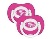 San Francisco 49ers Pink 2 pack Infant Pacifier Set 2014 NFL Baby Pacifiers SFF112P Baby Fanatic