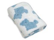 Stephan Baby Pot Bellied Bear Ultra Soft Plush Fleece Blanket Blue 064430