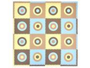 Tadpoles Playmat Set Circles Squared Blue Brown 16 Piece