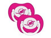 Baby Fanatic Pacifier with Clip Miami Dolphins 2 Count MID112P