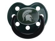 Baby Fanatic Pacifier Glow In The Dark 2 Pack Michigan State University MST112NG