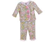 Stephan Baby Diaper Cover and Jacket Set with Pink Organza Rosettes Pretty In Paisley 751201