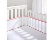BreathableBaby Deluxe Embossed Mesh Crib Liner White Coral 25343