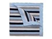 Elegant Baby 100% Cotton Sweater Knit Blanket Navy Stripes 30 X 40 89268