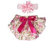 Stephan Baby Ruffled Diaper Cover and Curly Band Gift Set Pink Roses 6 12 Months 762024