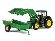 Ertl John Deere 6210 Tractor With Loader And Manure Spreader 1 32 Scale 15488P TOMY