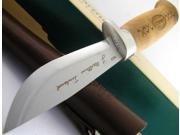 Marttiini Skinner Engraved Birch Wood Handle Knife Made in Finland MN161014 MARTTIINI