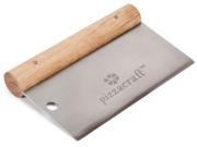 Pizzacraft PC0207 6 x 3 Hardwood Handled Pizza Dough Scraper and Cutter Stainless Steel PC0207 CHARCOAL COMPANION