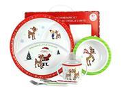 Kids Preferred 5 Piece Rudolph Dish Set Melamine Construction Safe and Asthma Friendly Includ 23007