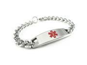 Medical Bracelet Hypoglycemia Curb Chain Medic ID Card Inld Pre engraved