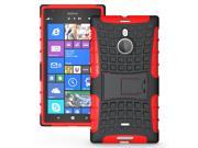 JKase DIABLO Tough Rugged Dual Layer Protection Case Cover with Build in Stand for Nokia Lumia 1520 Red