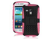 JKase DIABLO Series Tough Rugged Dual Layer Protection Case Cover with Build in Stand for Samsung Galaxy S3 III Mini I8190 Retail Packaging Pink