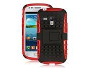JKase DIABLO Series Tough Rugged Dual Layer Protection Case Cover with Build in Stand for Samsung Galaxy S3 III Mini I8190 Retail Packaging Red