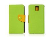JKase TM GELLO Series PU Leather Wallet Cover Case with Credit Business Card Holder For Samsung Galaxy Note 3 III Retail Packaging Green Yellow