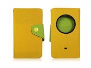 JKase TM GELLO Series PU Leather Wallet Cover Case with Credit Business Card Holder For Nokia Lumia 1020 Nokia EOS Retail Packaging Yellow Green