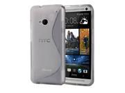 JKase Premium Quality Ultra Slim Streamline Series TPU Protective Case Cover Retail Packaging HTC One M7 Grey