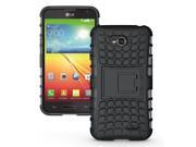 [Diablo] JKase LG L70 Case Protective [Ultra Fit] Tough Rugged Dual Layer Protection Case Cover with Build in Stand for LG L70 Retail Packaging Black