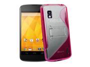 JKase Premium Quality LG Google Nexus 4 E960 DUOBLO TPU Hard Stand Case Cover Retail Packaging Purple
