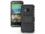 JKase DIABLO Tough Rugged Dual Layer Protection Case Cover with Build in Stand for HTC One M9 Black