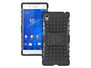 JKase DIABLO Series Tough Rugged Dual Layer Protection Case Cover with Build in Stand for Sony Xperia Z5 Black