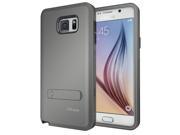 JKase [CANVAS X] Protective Tough 3 Layers Armor Rugged Case Cover with Build In Stand for Samsung Galaxy Note 5 Gray