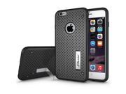 JKase [MESH] Protective Tough 2 Layers Armor Rugged Case Cover with Build In Stand for Apple iPhone 6S iPhone 6 Black