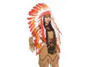 Adult Red Native American Headdress by Charades 60522