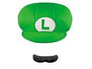 Super Mario Luigi Child Hat Mustache Costume Kit by Disguise 73756
