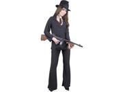 Adult Black Gangster Moll Suit Costume Charades 1775