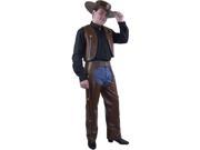 Adult Brown Pleather Chaps Vest Costume Charades 1085