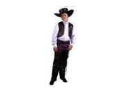Child Brown Cowboy Chaps Vest Costume Charades 542