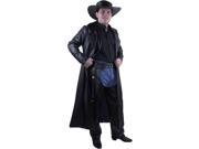 Adult Black Pleather Duster Costume Charades 1086