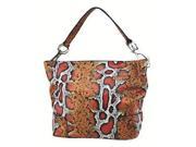 Snake Skin Bucket Handbag by Raindrop Designs F1045 Orange