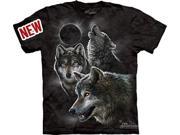 Eclipse Wolves Adult T Shirt by The Mountain 10 3398