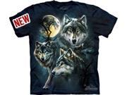Moon Wolves Collage Adult T Shirt by The Mountain 10 3309