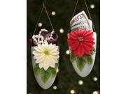 Red And White Poinsettia Vase Ornaments by Ibis Orchid Design 70001