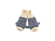 Youth Adult Blue Grey Striped Sock Monkey Mittens by Knitwits A2329B