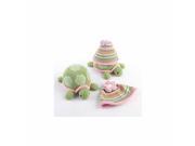 Baby Aspen BA11029PK Turtle Toppers Baby Hat and Turtle Plush Gift Set Pink