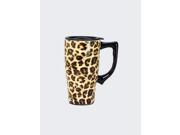 Leopard Print Ceramic Travel Mug by Spoontiques 12559