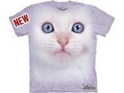 White Kitten Face Youth T Shirt by The Mountain 15 3351
