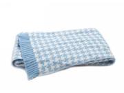 Blue and White Houndstooth Blanket by Pickles 82138
