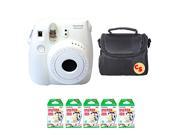 Fujifilm Instax Mini 8 Instant Film Camera White Kit With Fujifilm Instax Mini 5 Pack Instant Film 50 Prints Compact Bag Case