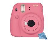 Fujifilm instax mini 9 Instant Film Camera, Flamingo Pink + Cleaning Cloth NEW