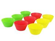 Chef Lé Bon Signature collection Set of 9 Non stick Reusable vibrant colors Silicone baking cups No pan needed