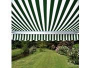 ALEKO RETRACTABLE AWNING 13FT X 10FT 4M X 2.5M GREEN AND WHITE STRIPE COLOR PATIO AWNING