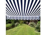 ALEKO RETRACTABLE AWNING 13FT X 10FT 4M X 2.5M BLUE AND WHITE STRIPE PATIO AWNING