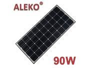 ALEKO® Solar Panel Monocrystalline 90W for any DC 12V Application gate opener portable charging system etc.