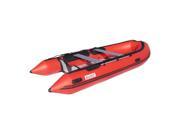 Aleko Inflatable Boat 12.5ft with Aluminum Floor 6 Person Raft Fishing Boat BT380R Red